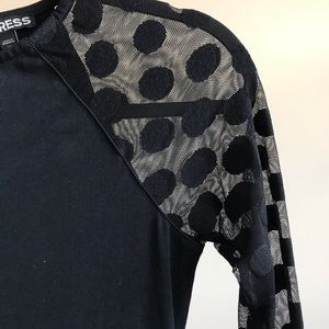 Express Little Black Dress with Sheer Sleeves